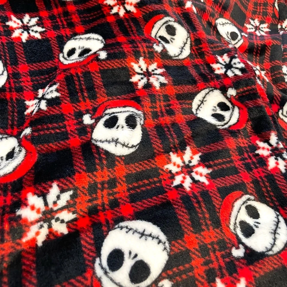 NWT Women’s Tim Burton’s Santa Jack Skellington Straight Leg Fleece Sleep Pants